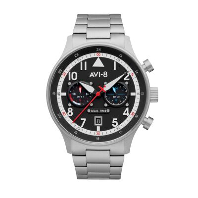 AV-4088-11 - Japanese quartz men's watch AVI-8 - Steel bracelet - Date