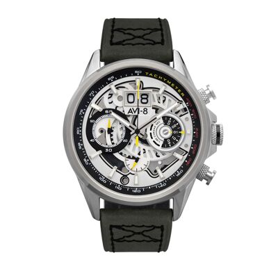 AV-4065-01 - Montre homme quartz japonais chronographe AVI-8 - Bracelet cuir véritable - Date
