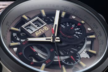 AV-4065-06 - Montre homme quartz japonais chronographe AVI-8 - Bracelet cuir véritable - Date 3