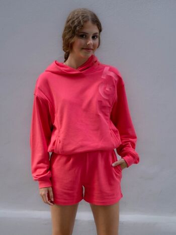 Pull d'allaitement / sweat à capuche corail 5