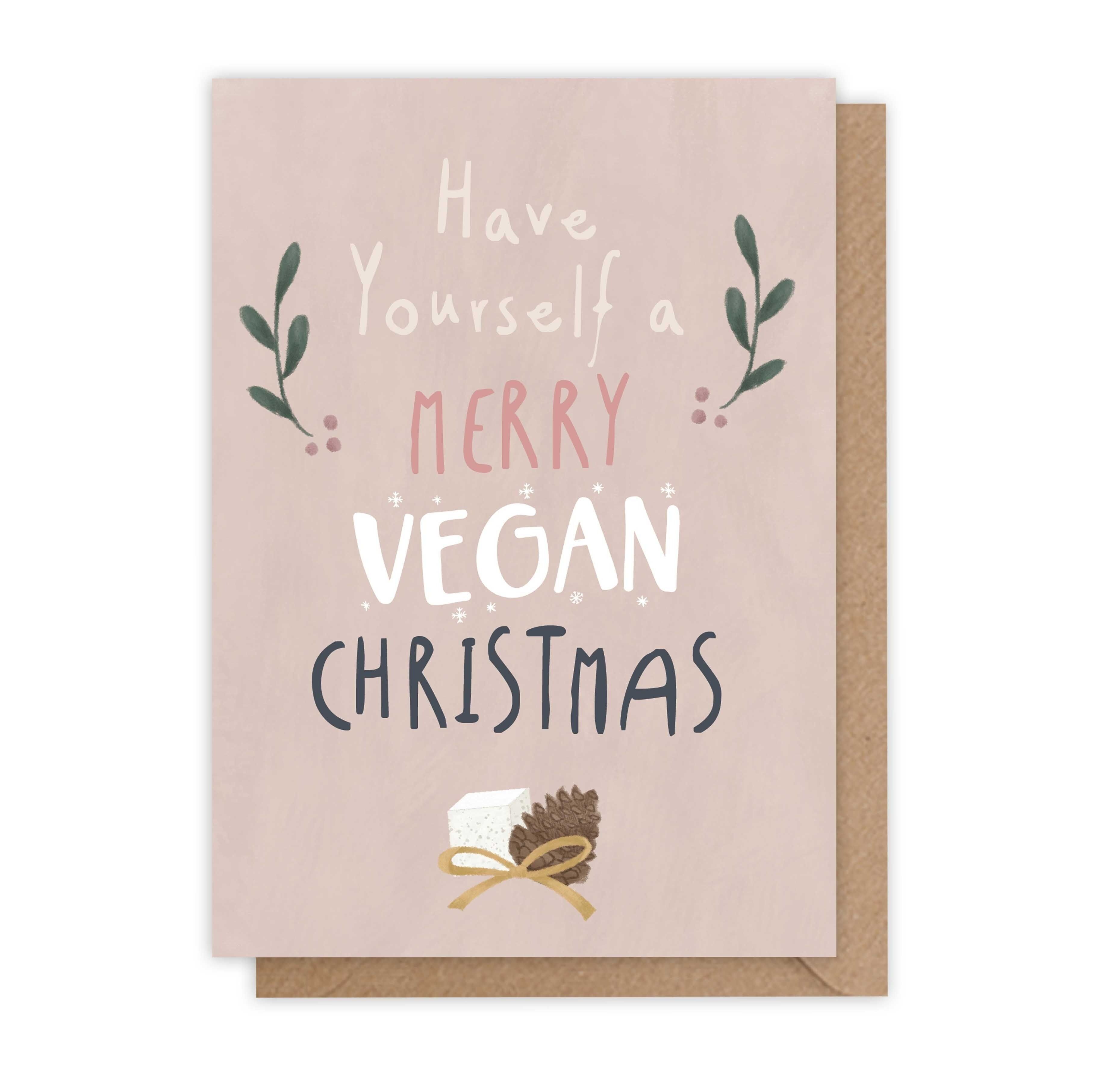 Achat Carte de Noel - Have yourself a Merry Vegan Christmas en gros