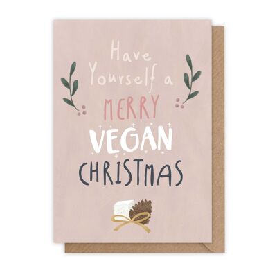Weihnachtskarte - Frohe vegane Weihnachten