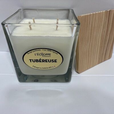 SCENTED CANDLE WAX 100% VEGETABLE SOYA - 10X10 4 WICKS 350 G TUBEROSE