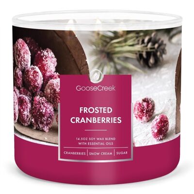 Vela Frosted Cranberries Goose Creek®411 gramos 3 mechas