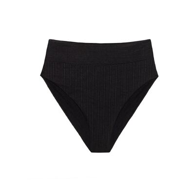 Gabrielle reversible ribbed high bottom in black