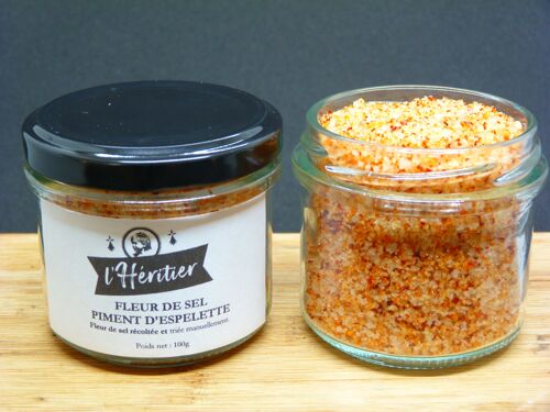 Lot Fleur de sel piment d'Espelette et Fleur de sel Curry doux