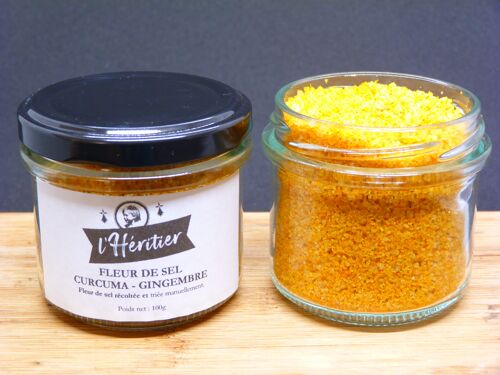 Lot Fleur de sel Curcuma/Gingembre et Fleur de sel Raifort/Galanga