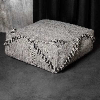 Puf Kilim marroquí vintage tejido a mano 60 cm x 60 cm x 20 cm