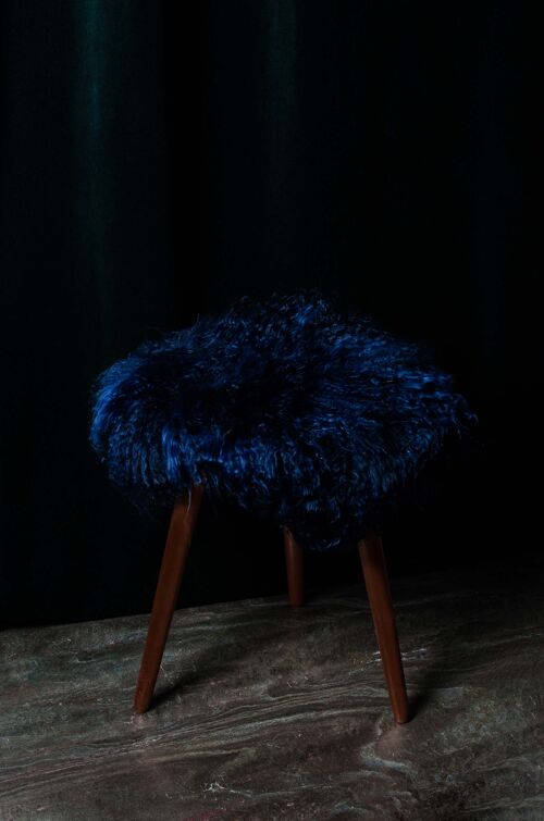 Saphire Blue Lamb Fur Cushion