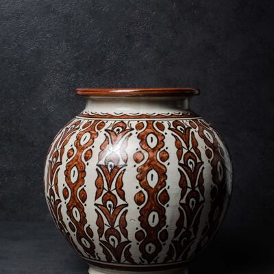 Vaso vintage in ceramica marocchina dipinto a mano