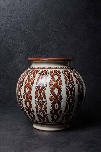 Vase Marocain Vintage en Céramique Peint à la Main 1