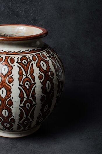 Vase Marocain Vintage en Céramique Peint à la Main 3