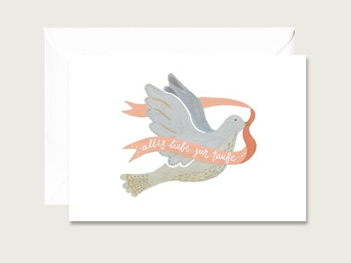 Klappkarte zur Taufe | Taube Baby Grußkarte Klappkarte Karte HERZ & PAPIER