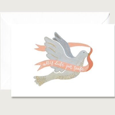 Carte pliante pour baptême | Carte de voeux bébé pigeon carte pliante COEUR & PAPIER