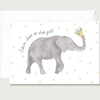 Folding card for a birthday or something | elephant