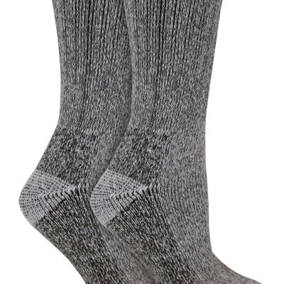 2er-Pack atmungsaktive, gepolsterte Fersen- und Zehen-Thermo-Woll-Wandersocken