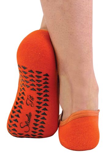 2 paires de chaussettes de yoga Pilates invisibles antidérapantes pour femmes avec sangles 6