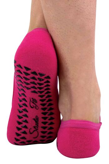 2 paires de chaussettes de yoga Pilates invisibles antidérapantes pour femmes avec sangles 8