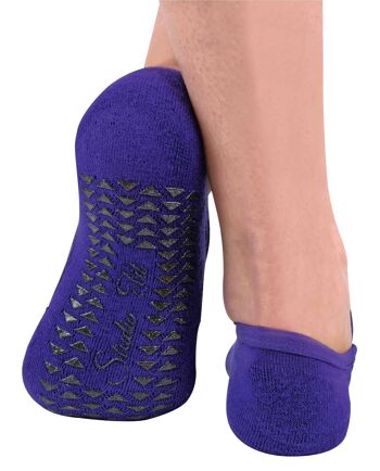 2 paires de chaussettes de yoga Pilates invisibles antidérapantes pour femmes avec sangles 10