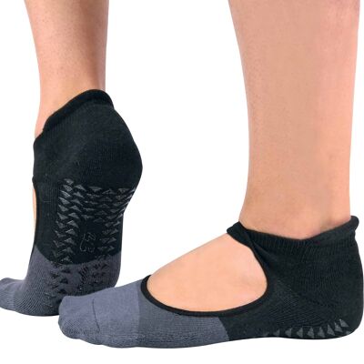 2 paires de chaussettes de yoga Pilates invisibles antidérapantes pour femmes