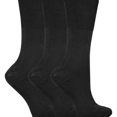 3 Paar geruchsneutrale Damen-Socken mit weitem Oberteil, nicht elastisch