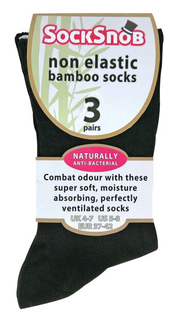 Lot de 3 paires de chaussettes en bambou non élastiques anti-odeurs pour femme 2
