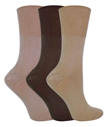 Lot de 3 paires de chaussettes en bambou non élastiques anti-odeurs pour femme 3
