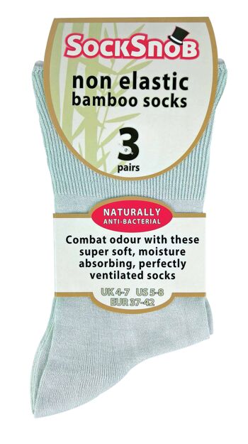 Lot de 3 paires de chaussettes en bambou non élastiques anti-odeurs pour femme 6