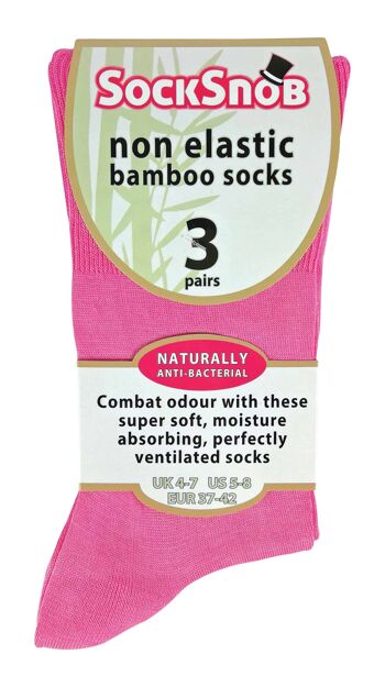 Lot de 3 paires de chaussettes en bambou non élastiques anti-odeurs pour femme 8