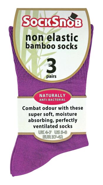 Lot de 3 paires de chaussettes en bambou non élastiques anti-odeurs pour femme 10