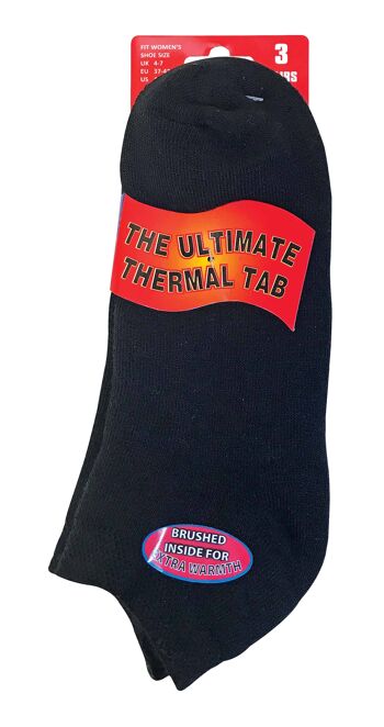 3 paires de chaussettes d'entraînement thermiques rembourrées colorées à la cheville pour femmes 2