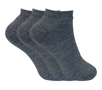 3 paires de chaussettes d'entraînement thermiques rembourrées colorées à la cheville pour femmes 3