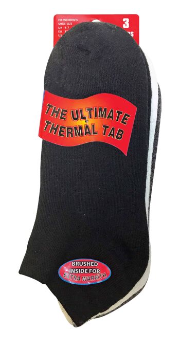 3 paires de chaussettes d'entraînement thermiques rembourrées colorées à la cheville pour femmes 8