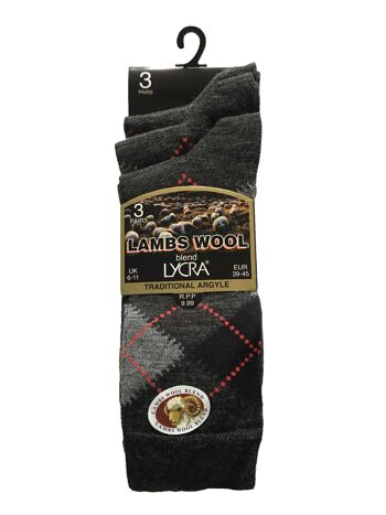 Sock Snob - Lot de 3 paires de chaussettes souples en mélange de laine d'agneau pour homme 2