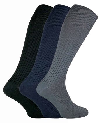 SOCK SNOB - 3 Paires de Chaussettes Longues Genou Hautes 100% Coton pour Homme 3