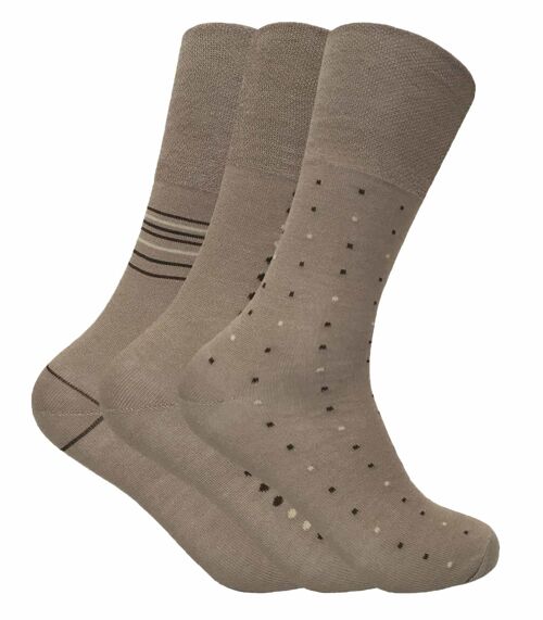Mens 3 pairs non elastic top antibacterial anti sweat bamboo socks