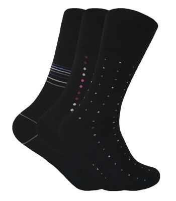 3 paires de chaussettes en bambou antibactériennes et anti-transpiration non élastiques pour hommes 3