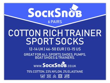 SOCK SNOB - Lot de 6 chaussettes basses en coton pour hommes 2