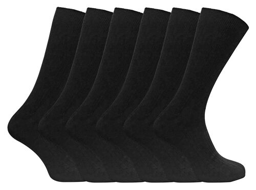 6 Pack Mens Soft 100% Cotton Breathable Coloured Ribbed Dress Socks