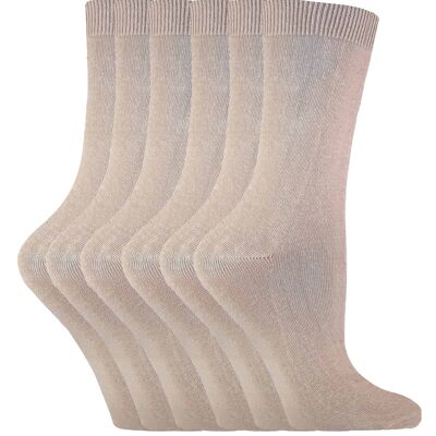 Sock Snob - 6 pares de calcetines tobilleros ricos en algodón de color liso para mujer