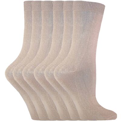 Sock Snob - 6 Pairs of Ladies Plain Coloured Cotton Rich Ankle Socks