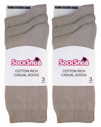 Sock Snob - 6 Paires de Socquettes Riches en Coton de Couleur Unie pour Femmes 2