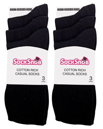 Sock Snob - 6 Paires de Socquettes Riches en Coton de Couleur Unie pour Femmes 4