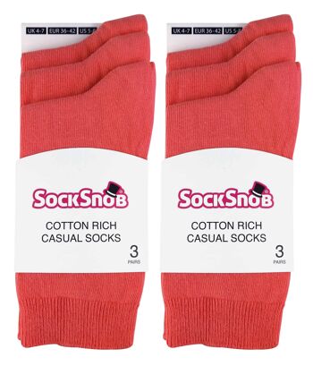 Sock Snob - 6 Paires de Socquettes Riches en Coton de Couleur Unie pour Femmes 6