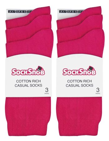 Sock Snob - 6 Paires de Socquettes Riches en Coton de Couleur Unie pour Femmes 10