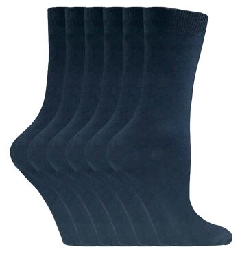 Sock Snob - 6 Paires de Socquettes Riches en Coton de Couleur Unie pour Femmes 17