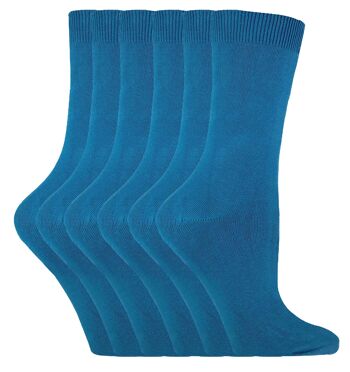 Sock Snob - 6 Paires de Socquettes Riches en Coton de Couleur Unie pour Femmes 19