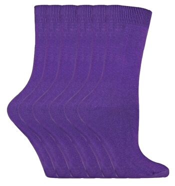 Sock Snob - 6 Paires de Socquettes Riches en Coton de Couleur Unie pour Femmes 23