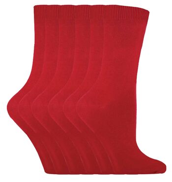 Sock Snob - 6 Paires de Socquettes Riches en Coton de Couleur Unie pour Femmes 25
