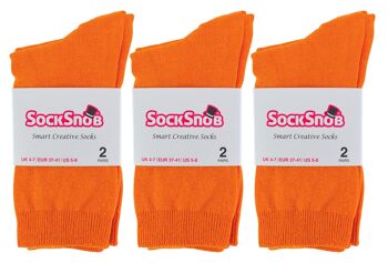 Sock Snob - 6 Paires de Socquettes Riches en Coton de Couleur Unie pour Femmes 32